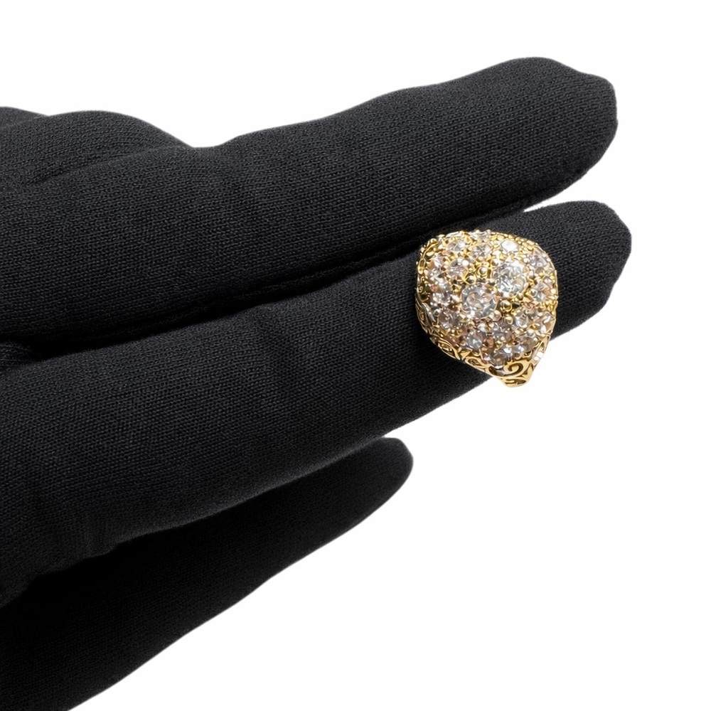 Swarovski Gold-Tone Crystal Pave Heart Ring